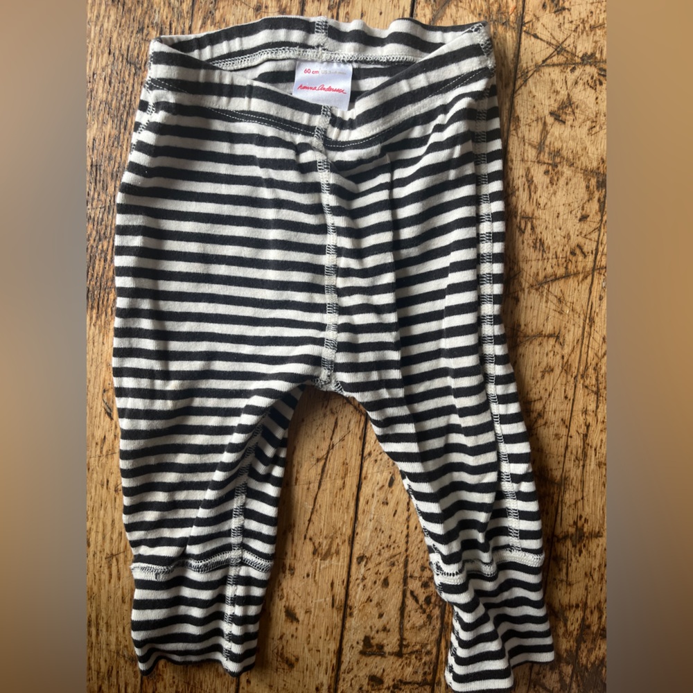 Hanna Andersson Black and White Striped Pants